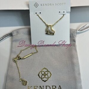 ✨ ⛸️ Kendra Scott Ice Skate Gold Short Pendant Necklace New ⛸️✨
